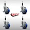 Service Caster 3.5'' SS Blue Poly Swivel 7/8'' Expanding Stem Caster Set with Brake, 4PK SCC-SSEX20S3514-PPUB-BLUE-TLB-78-4 - alternate 2